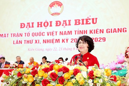 Phó Chủ tịch Tô Thị Bích Châu dự Đại hội đại biểu MTTQ Việt Nam tỉnh Kiên Giang lần thứ XI, nhiệm kỳ 2024-2029